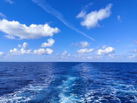 Open sea view. Deep blue infinity...