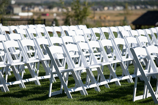 White chairs for wedding