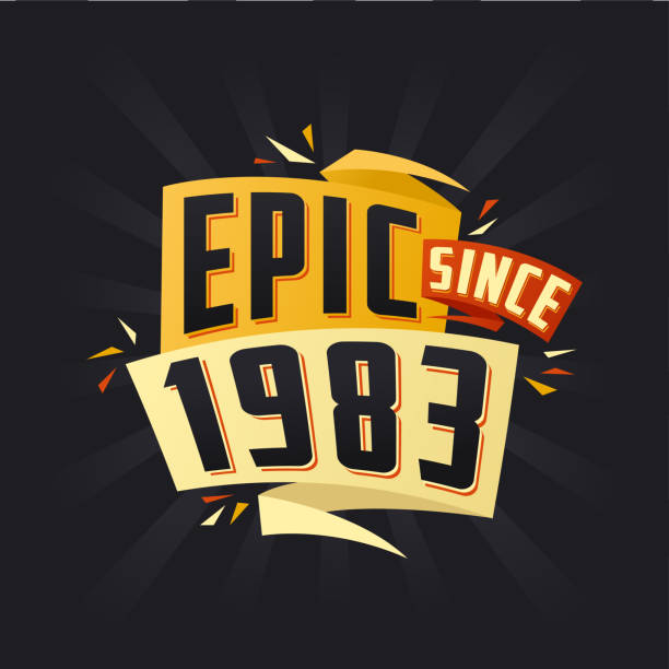 Epic since 1983. Born in 1983 birthday quote vector design Epic since 1983. Born in 1983 birthday quote vector design 1983 stock illustrations
