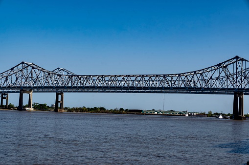 Crescent City Connection Bridge over the Mississippi River in New Orleans, LA
