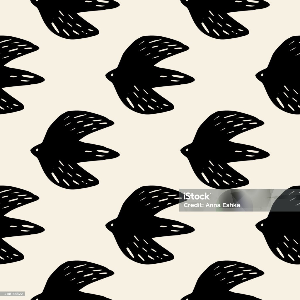 Pattern Bird Cover Vector Seamless Pattern Birds Cut Paper For Print Textile Patterns And ...