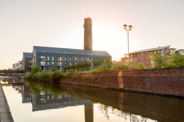 istock New apartment buildings along a canal at sunset 2118268773