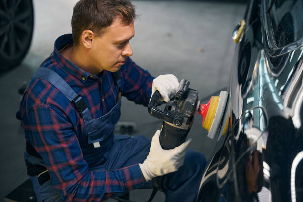 istock Employer working with automobile part, polish surface 2118279187