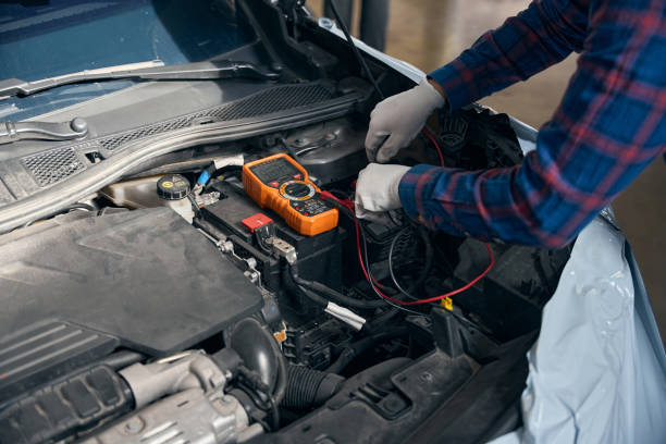 istock Professional worker checking transport in tire fitting 2118289619