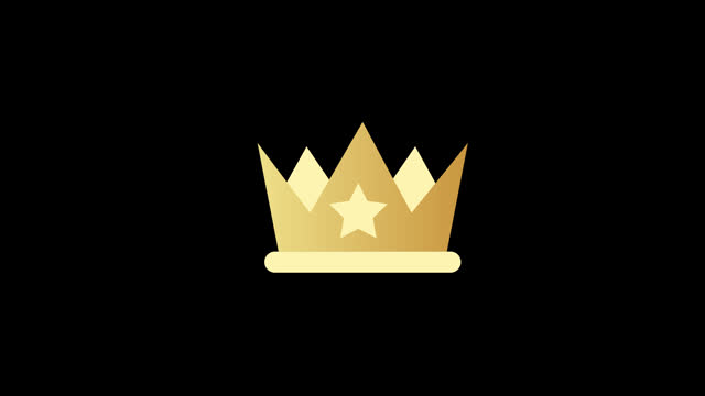 crown with a star on it icon concept loop animation video with alpha channel