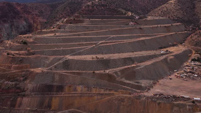 Aerial View of Old Abandoned Copper Mine in Jerome, Arizona USA