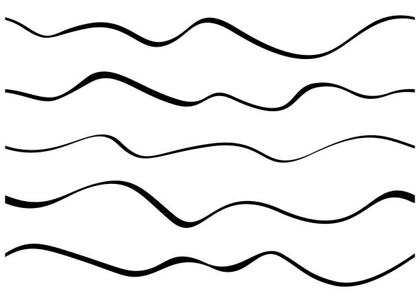 ilustraciones, imágenes clip art, dibujos animados e iconos de stock de abstract wavy lines - largo longitud