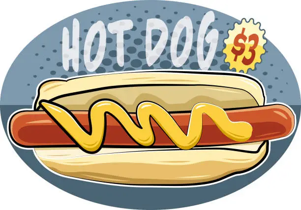 Vector illustration of HOT DOG