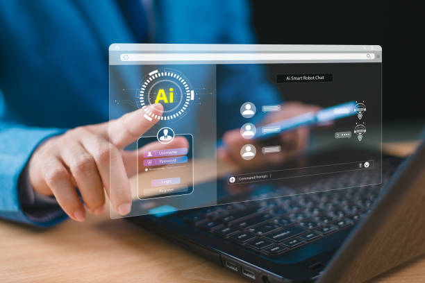 istock AI tech analysis business concept. Artificial intelligence technology assistance in futuristic. Technology help customer service. Businessman virtual graphic, Global Internet connect Chat with AI 2118514606