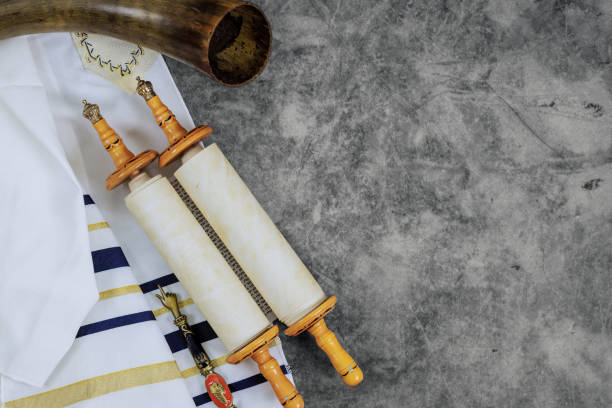 istock Orthodox Jewish holidays symbols prayer shawls, prayer scrolls 2118522897