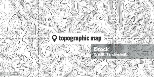 Topographic Screen Topographic Map With Contour Lines Geographic Terrain Grid Relief ...