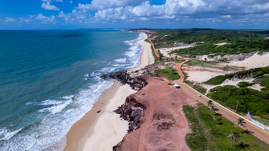Aerial view of Chapadao in Tibau do Sul, Rio Grande do Norte, Brazil.