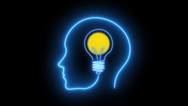Intelligence and idea concept. Vector illustration design. Human head have lightbulb in middle that can fill in many icon inside for your concept. Able use graphic isolated transparent background.