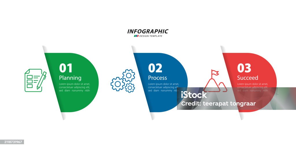 Three Column Timeline Timeline Creator Infographic Template 3 Steps Vector Illustration Stock ...
