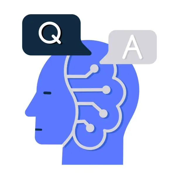 Vector illustration of Question Answering. Answering Queries: AI-powered systems providing accurate responses to user questions