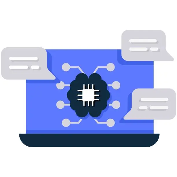 Vector illustration of Simulated Conversations Icon. Virtual Dialogues: Artificially generated conversations for training and simulation purposes.