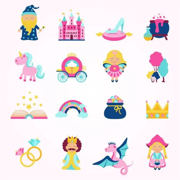 Vector illustration of fairy tale set