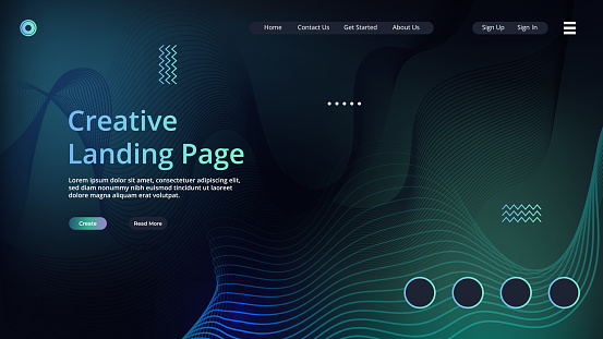 Modern and futuristic landing page abstract background desig