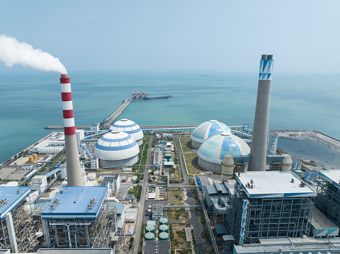 Thermal power station on the seaside