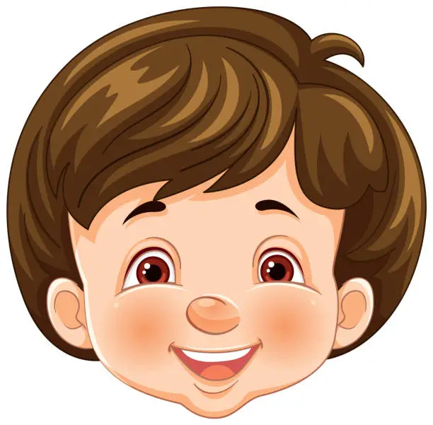 Vector illustration of Vector graphic of a smiling young boy