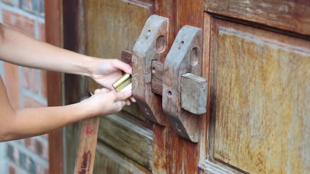 Securing a Door with a Wooden Latch