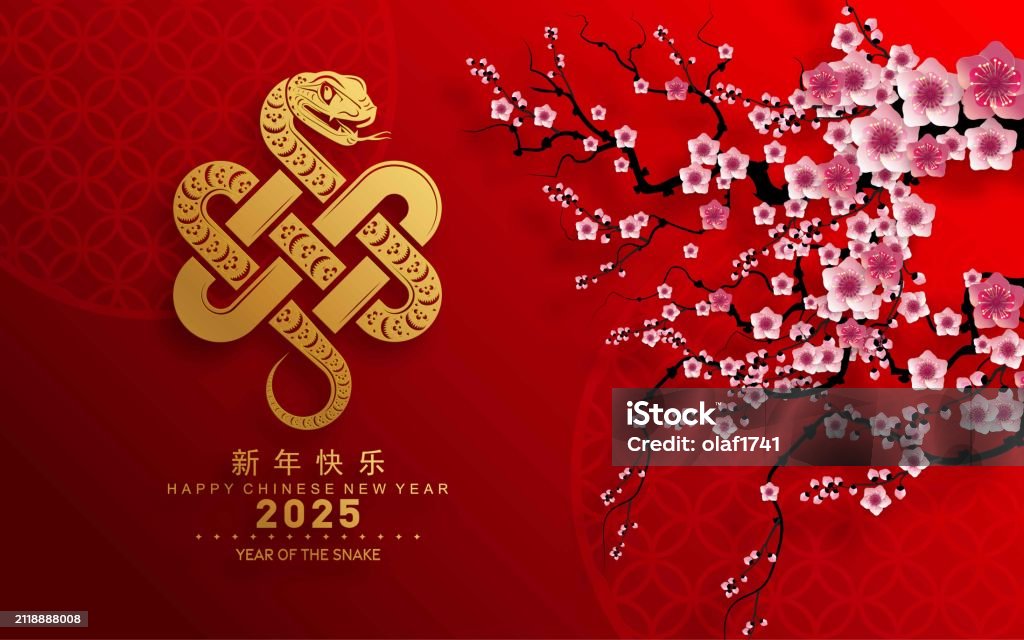 Happy chinese new year 2025 year of the snake with flower,lantern,asian elements red and gold traditional paper cut style on color background. (Translation : happy new year 2025 the snake zodiac ) - Bez autorských poplatků 2025 vektorové obrázky Happy chinese new year 2025 year of the snake with flower,lantern,asian elements red and gold traditional paper cut style on color background. (Translation : happy new year 2025 the snake zodiac ) - Bez autorských poplatků 2025 vektorové obrázky