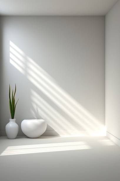 istock A flower vase and a white chair 2119007484