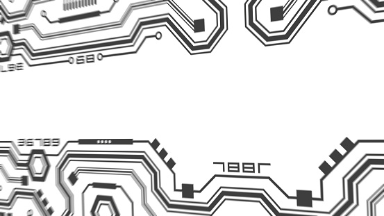 Technological banner background.Technical drawing of the future .Electronic circuit board on white background .illustration.