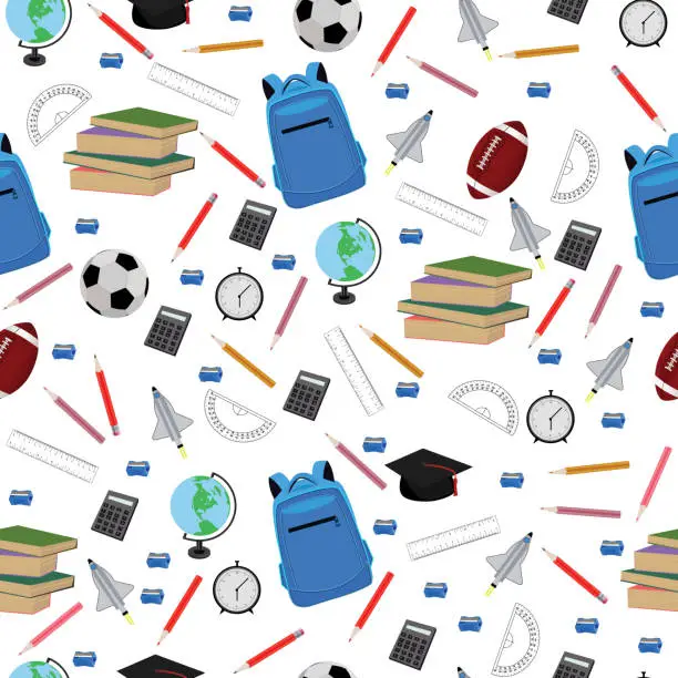 Vector illustration of education icons seamless background 1