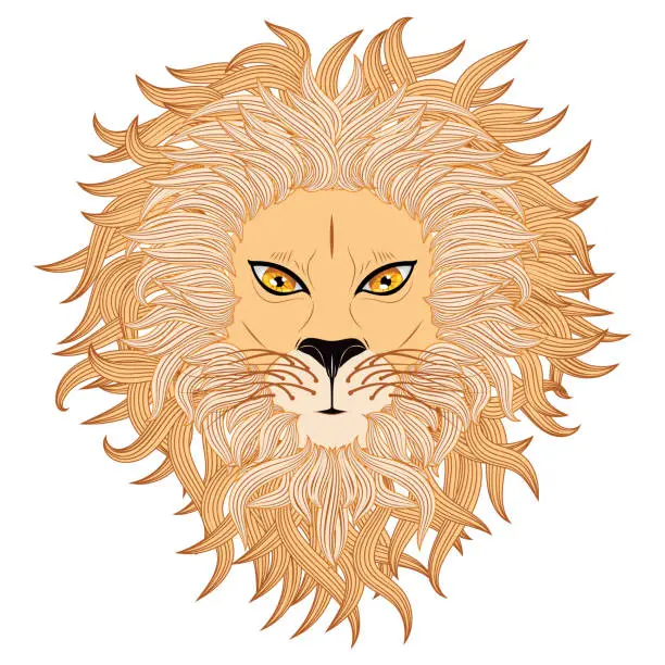 Vector illustration of Lion Face