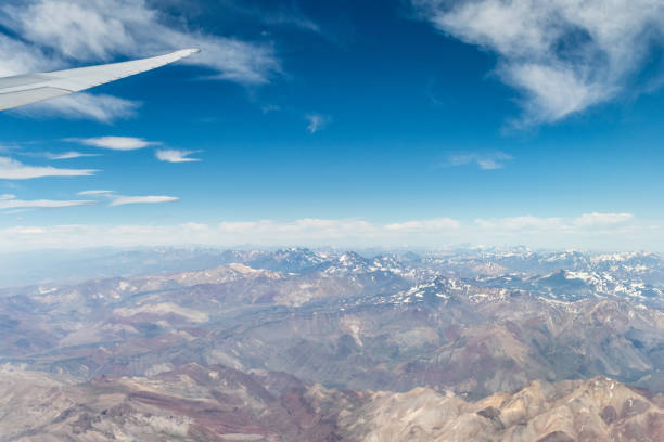 Impression of the Andes Mountains  near Santiago De Chile, as seen from an aircraft window