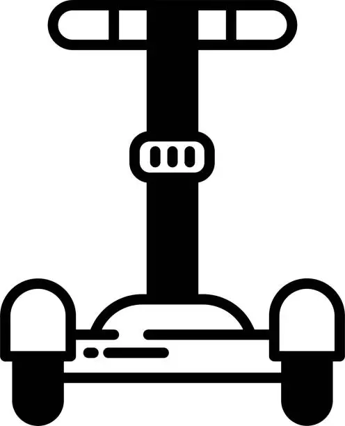 Vector illustration of Segway glyph and line vector illustration