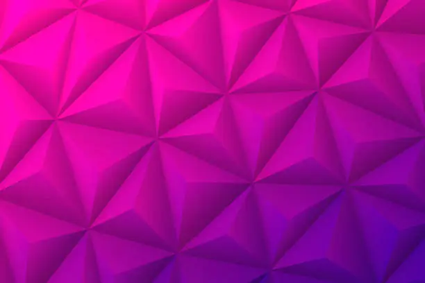 Vector illustration of Abstract geometric texture - Low Poly Background - Polygonal mosaic - Pink gradient