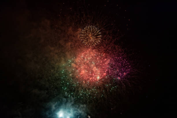 istock magnificent colorful fireworks, festive lights 2119140568
