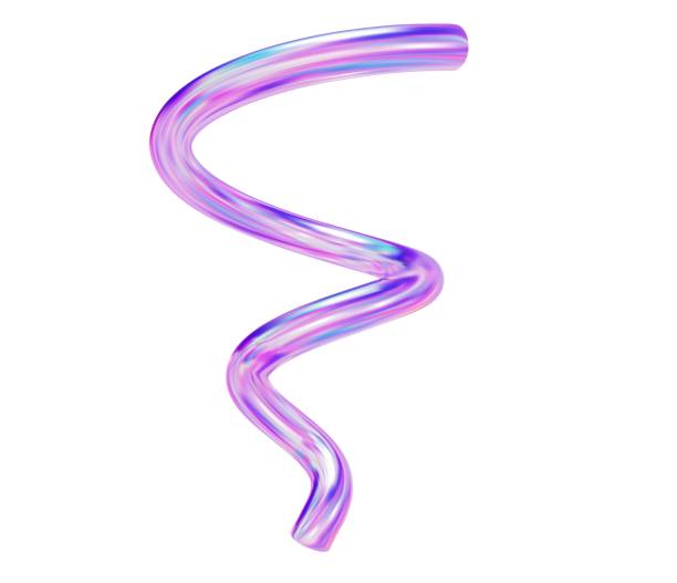 istock 3d holographic geometric shape spiral. Metal simple figure for your design. Stock vector illustration on isolated background. 2119140575