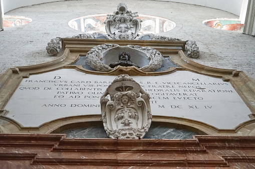 Sculpture of foundation of Switzerland at open day of federal mile because of 175 year jubilee of the Swiss Constitution on a cloudy summer day. Photo taken July 1st, 2023, Bern, Switzerland.