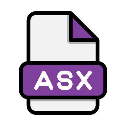 Asx file icons. Flat file extension. icon video format symbols. Vector illustration. can be used for website interfaces, mobile applications and software