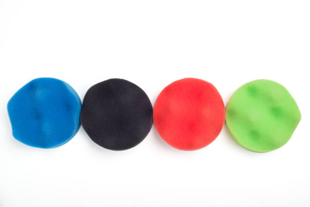 istock Set of buffing sponges on a white background 2119147996