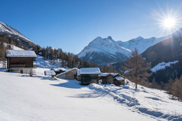 Mountain massif near Saas-Fee in Switzerland