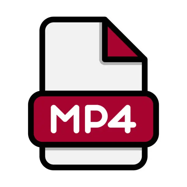 Vector illustration of Mp4 file icons. Flat file extension. icon video format symbols. Vector illustration. can be used for website interfaces, mobile applications and software