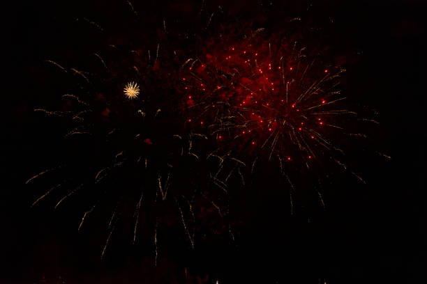 magnificent colorful fireworks, festive lights