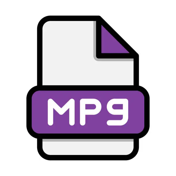 Vector illustration of Mpg file icons. Flat file extension. icon video format symbols. Vector illustration. can be used for website interfaces, mobile applications and software