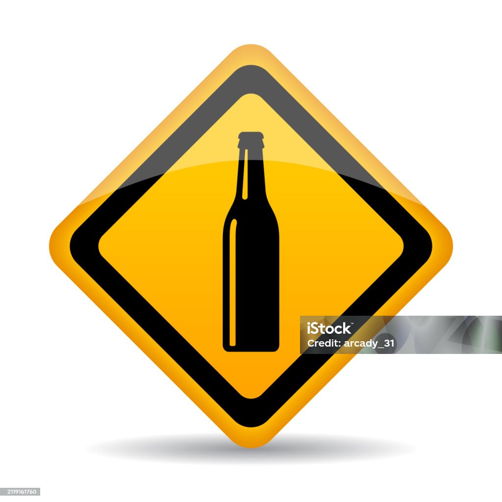 Alcohol Line Sign Alcohol Warning Sign Stock Illustration - Download Image Now - Cork ...
