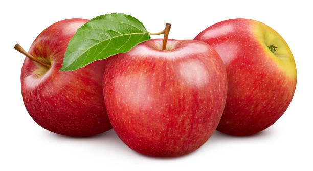 istock Apple fruits and apple half. Isolated on a white background 2119223050