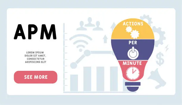 Vector illustration of APM - Actions Per Minute acronym