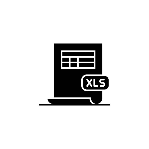 xls-datei-solid-symbol. dieses flache symbol eignet sich für infografiken, webdesigns, mobile apps, ui-, ux- und gui-design. - report table document file stock-grafiken, -clipart, -cartoons und -symbole