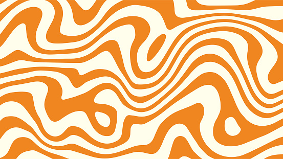 Abstract caramel pattern. Striped wavy peanut butter background. Vector banner with toffee texture