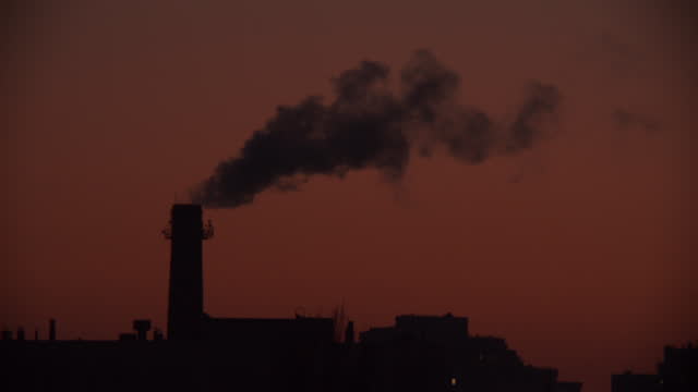 smoking factory chimney. industrial pollution