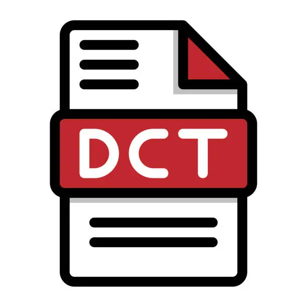 Vector illustration of Dct file icon. flat audio file, icons format symbols. Vector illustration. can be used for website interfaces, mobile applications and software