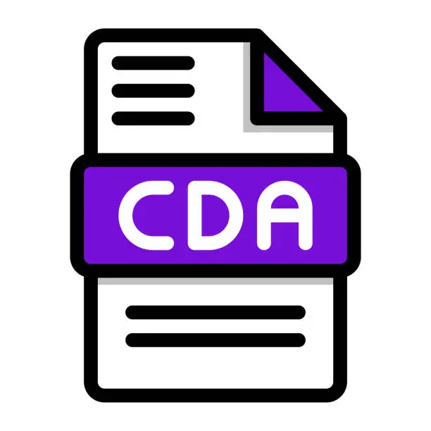 Vector illustration of Cda file icon. flat audio file, icons format symbols. Vector illustration. can be used for website interfaces, mobile applications and software